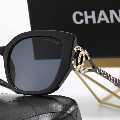 4 Colors Fashion Rhinestone Letter Print Polarized Sunglasses