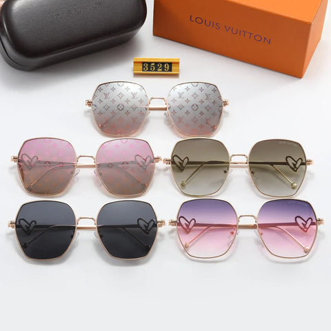 5-color fashionable four-leaf clover flat sunglasses